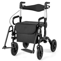 2-in-1 Rollator Walker with Detachable/Foldable Footrests product
